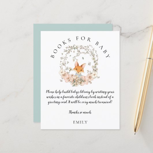 budgettaire  Fox Foliage Books Baby Boy Shower (Voorkant / Achterkant in situ)