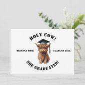 Budgettaire Koe! Homeschool Afstuderen uitnodiging (Staand voorkant)