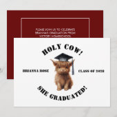 Budgettaire Koe! Homeschool Afstuderen uitnodiging (Voorkant / Achterkant)