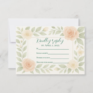 Budgetvriendelijke bloemencode QR Code RSVP-kaart RSVP Kaartje