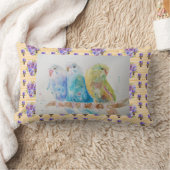 Budgie Aquarelle bougies Coussin Jaune Floral (Couverture)