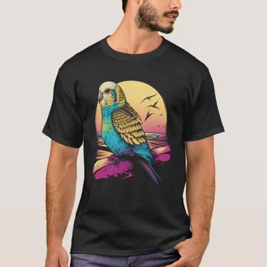 Budgie Beach Budgerigar Parakeet Bird Summer T-shirt (Voorkant)
