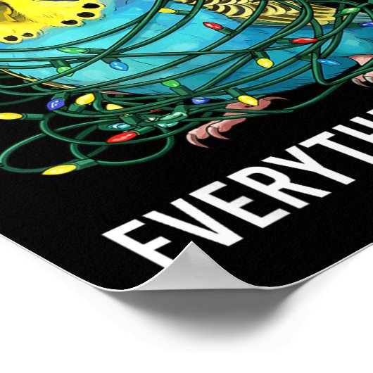 Budgie Bird Christmas I'm Fine Everything Is Fine Poster (Hoek)