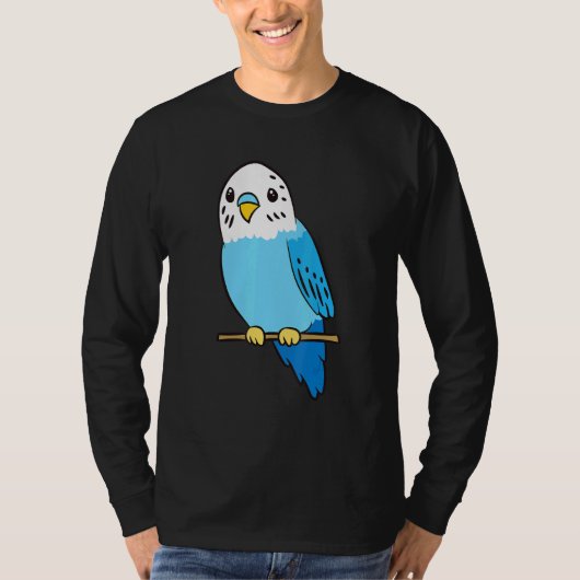 Budgie Bird Parakeet Cute Parakeet Blue T-shirt (Voorkant)