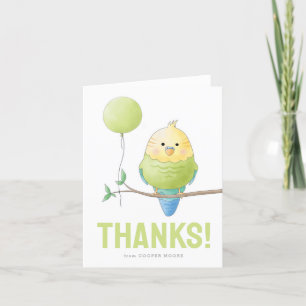 Budgie Birthday Gevouwen Dank je creditcard Bedankkaart