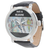 Budgie Budgerigar Bird Made In Melbourne Birds Horloge (Gekanteld)
