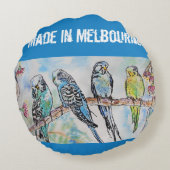 Budgie Budgerigar Bird Made In Melbourne Birds Rond Kussen (Achterkant)