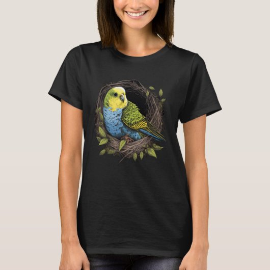 Budgie Budgerigar Parakeet Bird Nest  2 T-shirt (Voorkant)