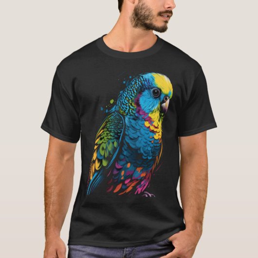 Budgie Budgerigar Parakeet Pet Bird Owner Pop  3 T-shirt (Voorkant)