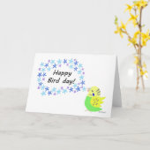Budgie Budgerigar Parakeet Schattige Vogelverjaard Kaart (Gele Bloem)