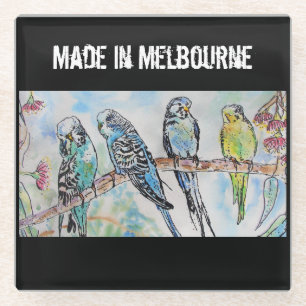Budgie Budgerigar Vogel Gemaakt In Melbourne Vogel Glazen Onderzetter