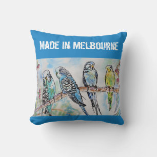 Budgie Budgerigar Vogel Gemaakt In Melbourne Vogel Kussen