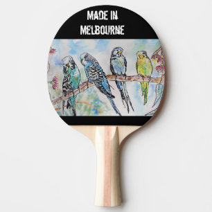 Budgie Budgerigar Vogel Gemaakt In Melbourne Vogel Tafeltennisbatje