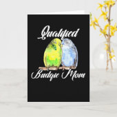 Budgie Budgie Sittet Mama Parrot Kaart (Gele Bloem)