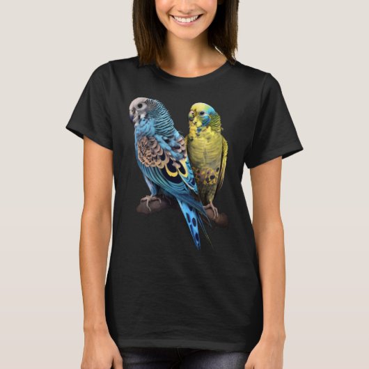 Budgie Budgies Budgerigar Parakeet Birds Birdwatch T-shirt (Voorkant)