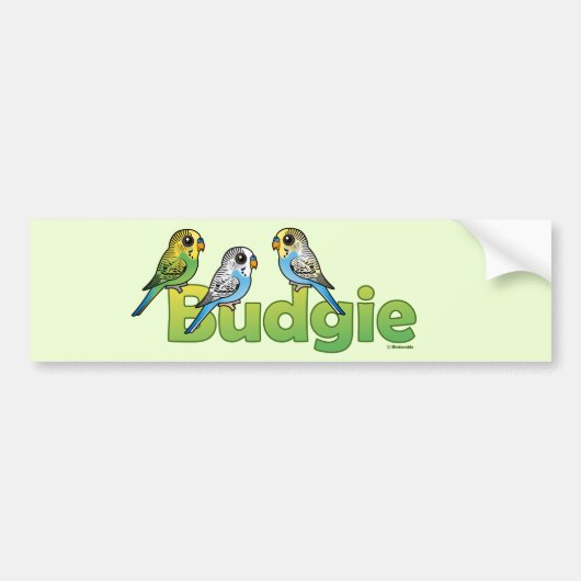 BUDGIE BUMPERSTICKER (Voorkant)