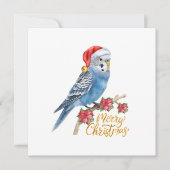 Budgie Christmas Card Feestdagenkaart (Voorkant)