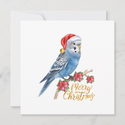 Budgie Christmas Card Feestdagenkaart (Voorkant)