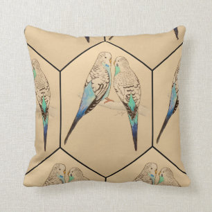 Budgie Cushion Waterverf Kussen