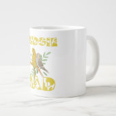 Budgie dad retro eigenaar van grappige parrot extra grote beker (Voorkant rechts)