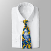 Budgie en Wattle Patterned Stropdas (Gebonden)