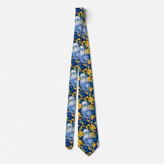 Budgie en Wattle Patterned Stropdas (Achterkant)