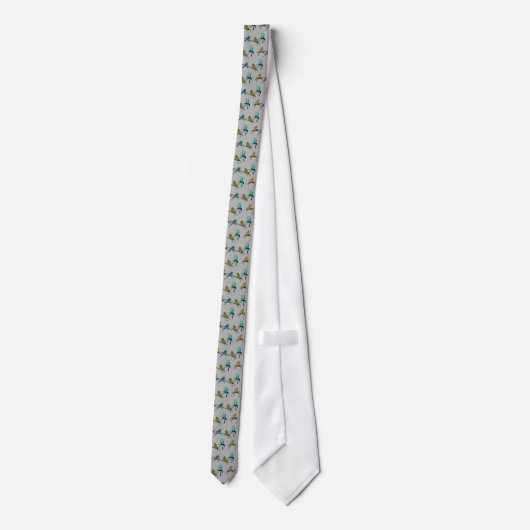 Budgie Frenzy Tie (Grey) Stropdas (Achterkant)