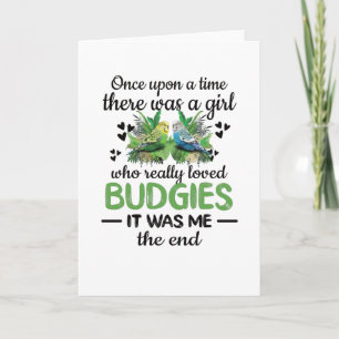 Budgie Girl Gifts Budgie Lover Parakeet Budgerigar Kaart