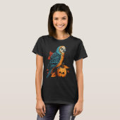 Budgie Halloween Pumpkin Budgerigar Parakeet Bird T-shirt (Voorkant volledig)