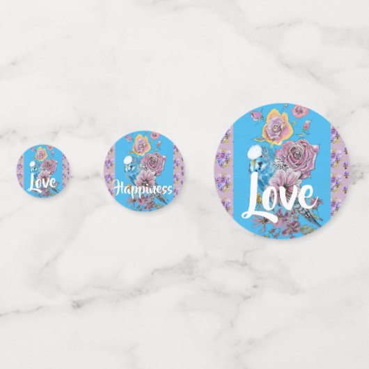 Budgie Mariage lilas fleuri Table Confetti (Devant)