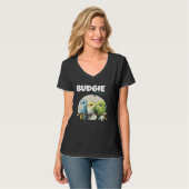 Budgie Mom Budgerigar Parakeet Bird 55 T-shirt (Voorkant volledig)
