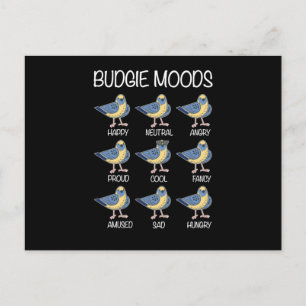 Budgie Moods Budgie Lover Bird Lover Briefkaart