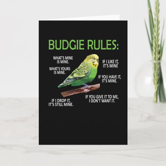 Budgie Owner Budgie Lover Parakeet Bird Budgerigar Kaart (Voorkant)