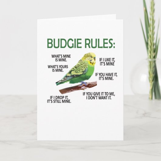 Budgie Owner Budgie Lover Parakeet Bird Budgerigar Kaart (Voorkant)