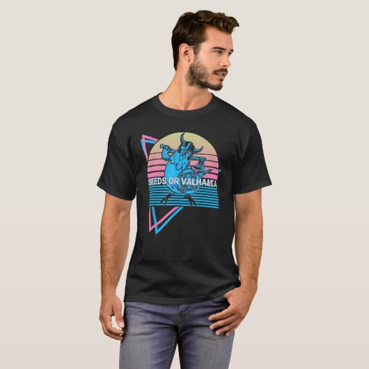 Budgie Parakeet Retro Seeds Or Valhalla T-shirt (Voorkant volledig)