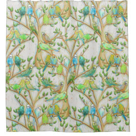 Budgie Paraket Bird Shower Curtain Douchegordijn