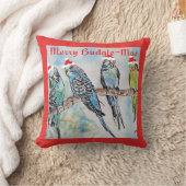 Budgie Parkiet Budgerigar Man Grappig Kerstmis Kussen (Deken)