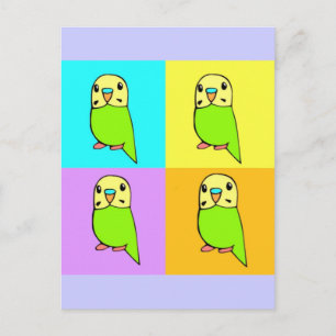 Budgie Pop Art Briefkaart