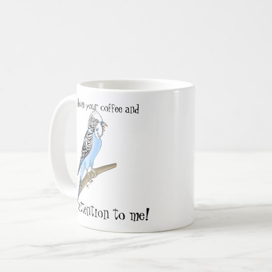 Budgie Recherche d'attention Mug (Devant gauche)