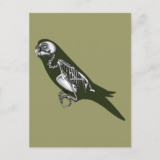 Budgie skeleton briefkaart (Voorkant)
