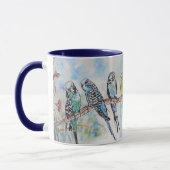Budgie Waterverf Mok Royal Navy Blauw (Links)