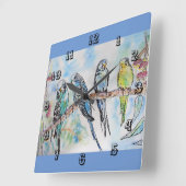 Budgies Budgie Budgerigar Vogelkamer Klok (Hoek)