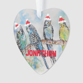 Budgies Budgie Noël Enfants Nom de décoration (devant)