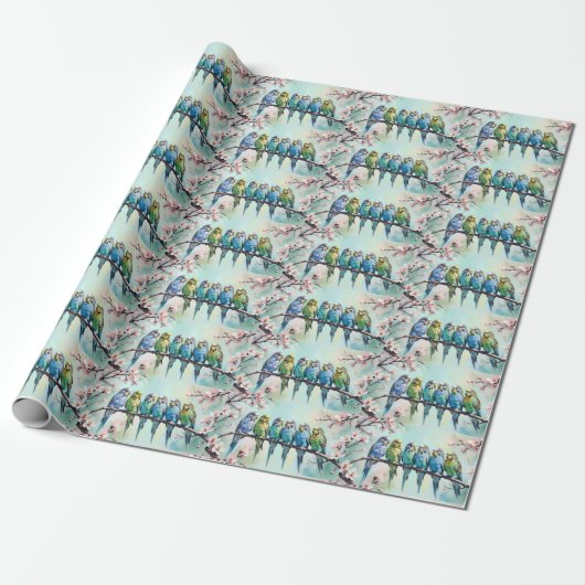 Budgies Cadeaupapier (Uitgerold)