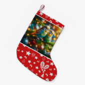 Budgies Christmas Stocking Kleine Kerstsok (Voorkant (Hangend))
