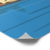 Budva Montenegro Retro Travel Art  Poster (Hoek)