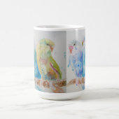 Budys Trois assis sur Branche Bleue Mug (Centre)