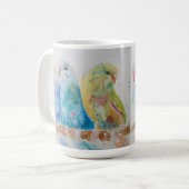 Budys Trois assis sur Branche Bleue Mug (Devant gauche)