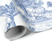 Bue Easter Bunny Toile Cadeaupapier (Rol Hoek)