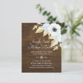 Bue White Anemone Wedding Invitations begrotingsma (Staand voorkant)